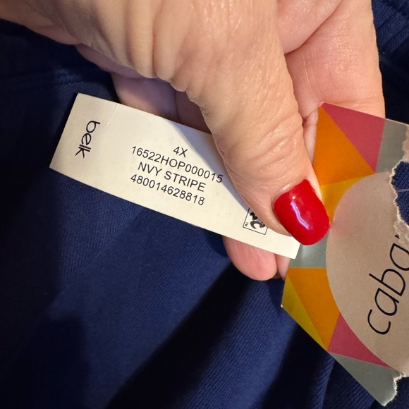 NWT Crown & Ivy CABANA Women's Navy Joggers  Multicolor Stripes   PLUS 4X  #J - Picture 8 of 8